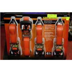 NEW KEEPER 4 RATCHET STRAPS 16'X1000LBS EACH