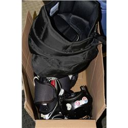 BOX OF ASSORTED HOCKEY GEAR