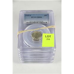 LOT OF 6 US DIMES INCLUDING 1954 AND MORE