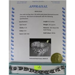 SOLID STERLING SILVER 14K WHITE GOLD PLATED