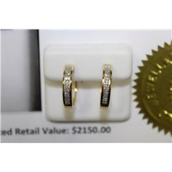 14K YELLOW GOLD PLATED STERLING SILVER DIAMOND
