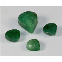 NATURAL GREEN EMERALD - 4 PIECES 45.5CT