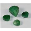 Image 1 : NATURAL GREEN EMERALD - 4 PIECES 45.5CT