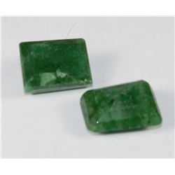 NATURAL GREEN EMERALD - 2 PIECES 24.5CT