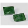 Image 1 : NATURAL GREEN EMERALD - 2 PIECES 24.5CT