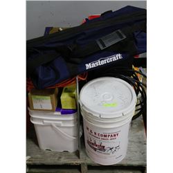 PALLET OF CONTRACTOR MISC. INCLUDES COOLERS,