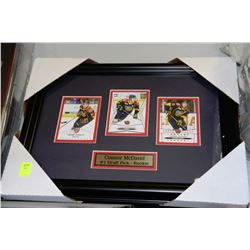 FRAMED SET OF THREE CONNOR MCDAVID # 1 DRAFT PICK