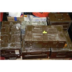 PALLET OF METAL AMMUNITION BOXES