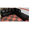 Image 1 : NEW BLACK LEATHERETTE L SHAPE SECTIONAL WITH