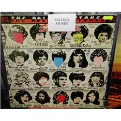 ROLLING STONES PLAQUERED PRINT PIC 36"X36"