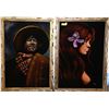 Image 1 : TWO 27"X39" FRAMED VELVET PAINTED PICTURES -MEXICO
