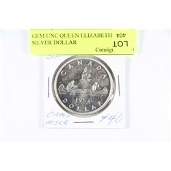 GEM UNC 1953 QUEEN ELIZABETH II SILVER DOLLAR
