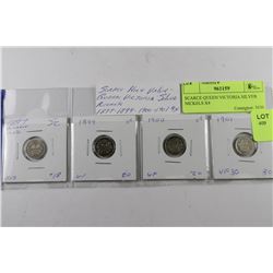 SCARCE QUEEN VICTORIA SILVER NICKELS X4