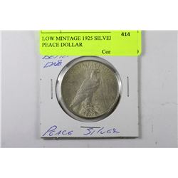 LOW MINTAGE 1925 SILVER US PEACE DOLLAR