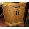 Image 1 : CORNER OAK CABINET WITH DRAWER