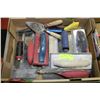 Image 1 : LARGE TRAY OF DRYWALL & CEMENT TOOLS