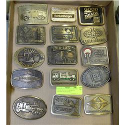 COLLECTION OF 15 ASSORTED VINTAGE OILFIELD BELT