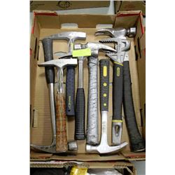 TRAY OF ASSORTED CARPENTERS FRAMING HAMMERS