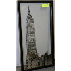 13"X25" EIFLE TOWER PAINTED DOUBLE GLASS HANGING