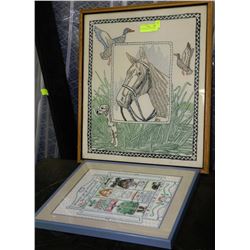 PAIR OF NEEDLE POINT PICTURES