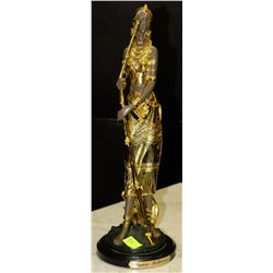 GOLD AFRICAN FIGURINE - 14 INCHES TALL