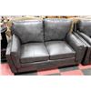 Image 2 : NEW CHARCOAL LEATHERETTE SOFA AND LOVE SEAT