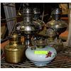 Image 1 : ESTATE COLLECTION OF 6 OIL LAMPS-NO SHADES