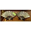Image 1 : SET OF 2 SOLID BRASS DRAGON FANS WITH STANDS