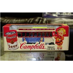 CAMPBELLS TROLLEY CAR BANK  1/43 SCALE
