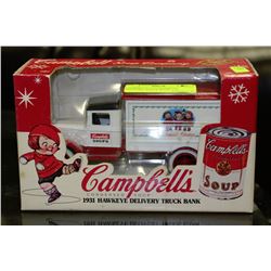 CAMPBELLS 1931 HAWKEYE DELIVERY TRUCK BANK 1/34