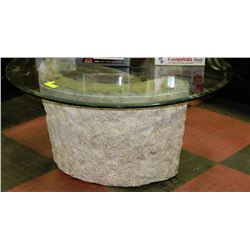 GLASS & STONE COFFEE TABLE