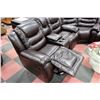 Image 2 : NEW CHOCOLATE BROWN LEATHER RECLINING SECTIONAL