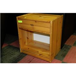 SOLID WOOD ONE DRAWER NIGHT STAND