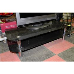 2 TIER METAL & GLASS AUDIO STAND