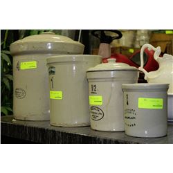 ESTATE COLLECTION OF 4 MEDALTA AND SUNBURST CROCKS