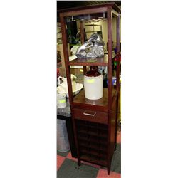 WOODEN WINE CABINET WITH 18 SLOTS FOR WINE
