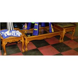 3PCE BALL & CLAW COFFEE & END TABLES WITH