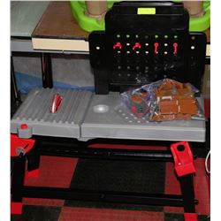 CHILDS TOY CARPENTRY BENCH W/ ACCESSORIES