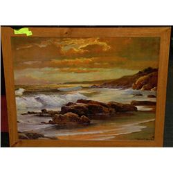ROBERT WOOD SEASCAPE CANVAS  PICTURE