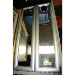 PAIR OF SILVER TONE FRAMED MIRRORS