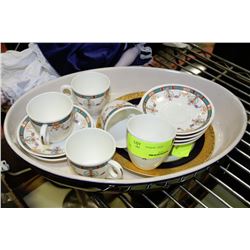 ENGLISH ROYAL WORCHESTER CUPS AND SAUCERS