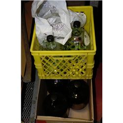 WINE MAKING KIT WITH OLD LIQUOR BOTTLES