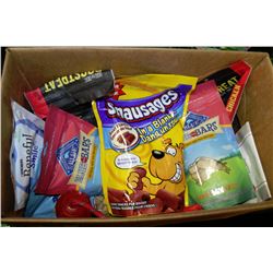 BOX OF ASSORTED DOG TREATS