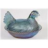 Image 1 : CARNIVAL GLASS HEN ON A NEST CANDY DISH