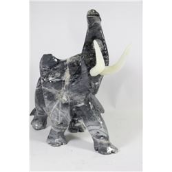 ONYX STANDING  ELEPHANT WITH TUSKS