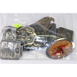 BAG WITH 11 BELT BUCKLES INCL.HARLEY DAVIDSON &