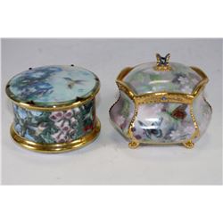 PAIR OF PORCELAIN MUSIC BOXES - NUMBERED ON BOTTOM