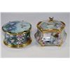 Image 1 : PAIR OF PORCELAIN MUSIC BOXES - NUMBERED ON BOTTOM