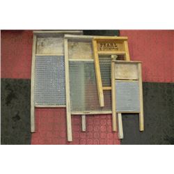 ESTATE COLLECTION OF 4 VINTAGE WASHBOARDS
