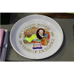 MOLSON BREWERY TRAY 1986 200TH YEAR ANNIVERSARY